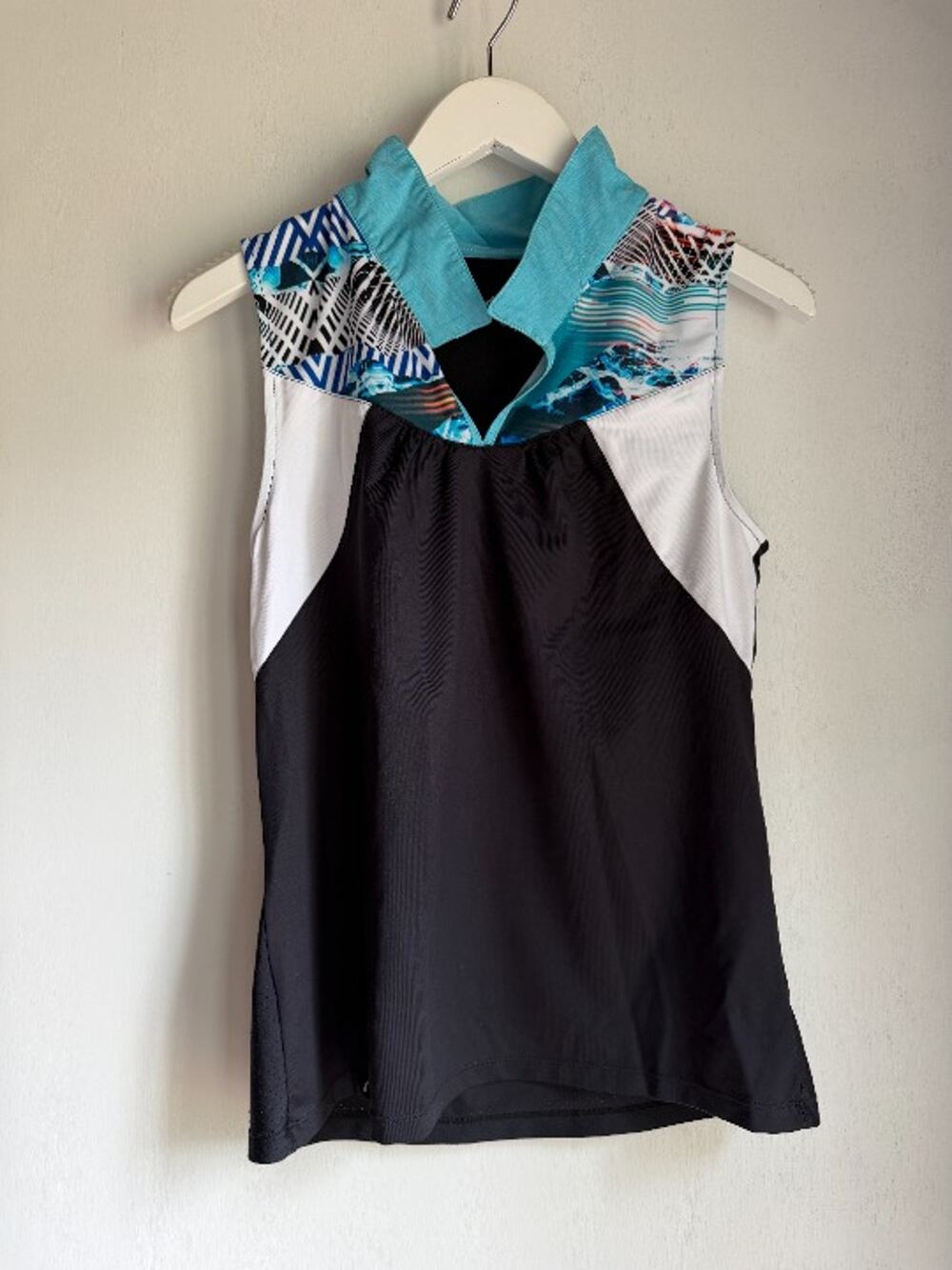 SWINGDISH Women's Sleeveless Golf Top Blue Yellow Size Small Made in USA